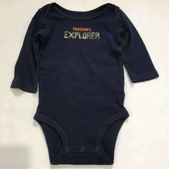 Carter's / Cherokee baby boy navy overalls & white long sleeve zip up sweatshirt - Picture 11 of 14
